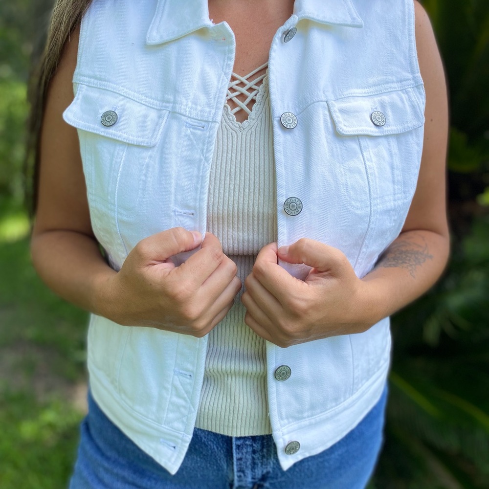 White denim Vest